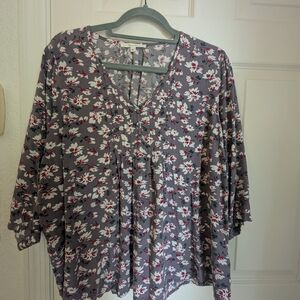 Floral Gray Women's Top